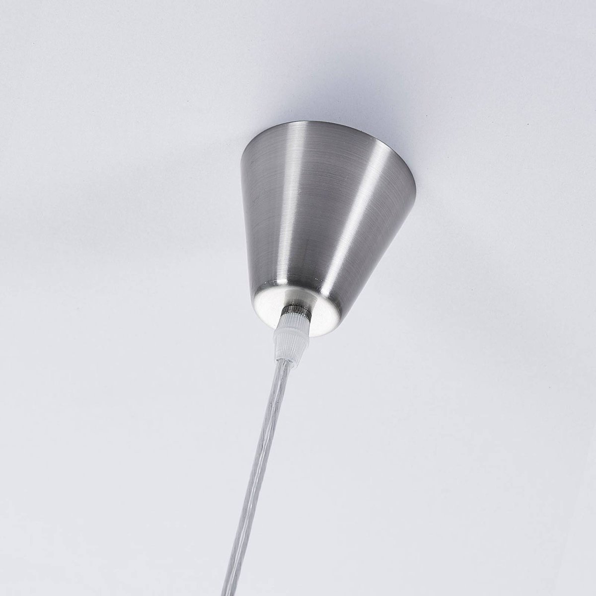 Suspension en verre moderne, Marike blanc, nickel satiné, LINDBY