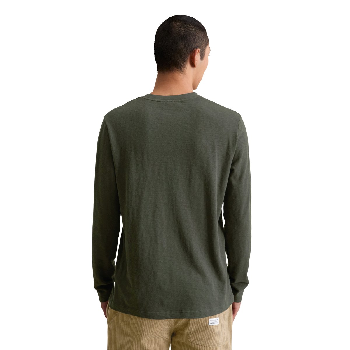 DfC Longsleeve regular en qualité lourde de jersey slub noir, MARC O’POLO DENIM