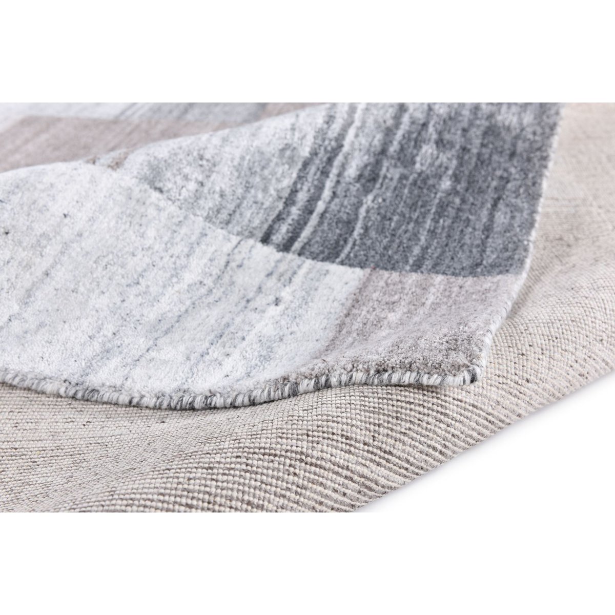 Tapis salon Montana Luxury fait main, viscose camel multi, THEKO