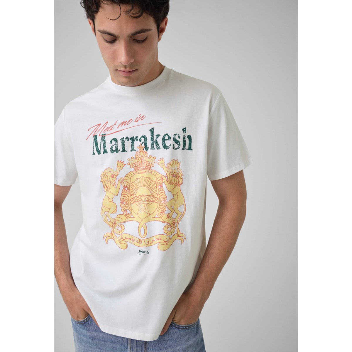 T-Shirt Imprimé blanc, GUESS