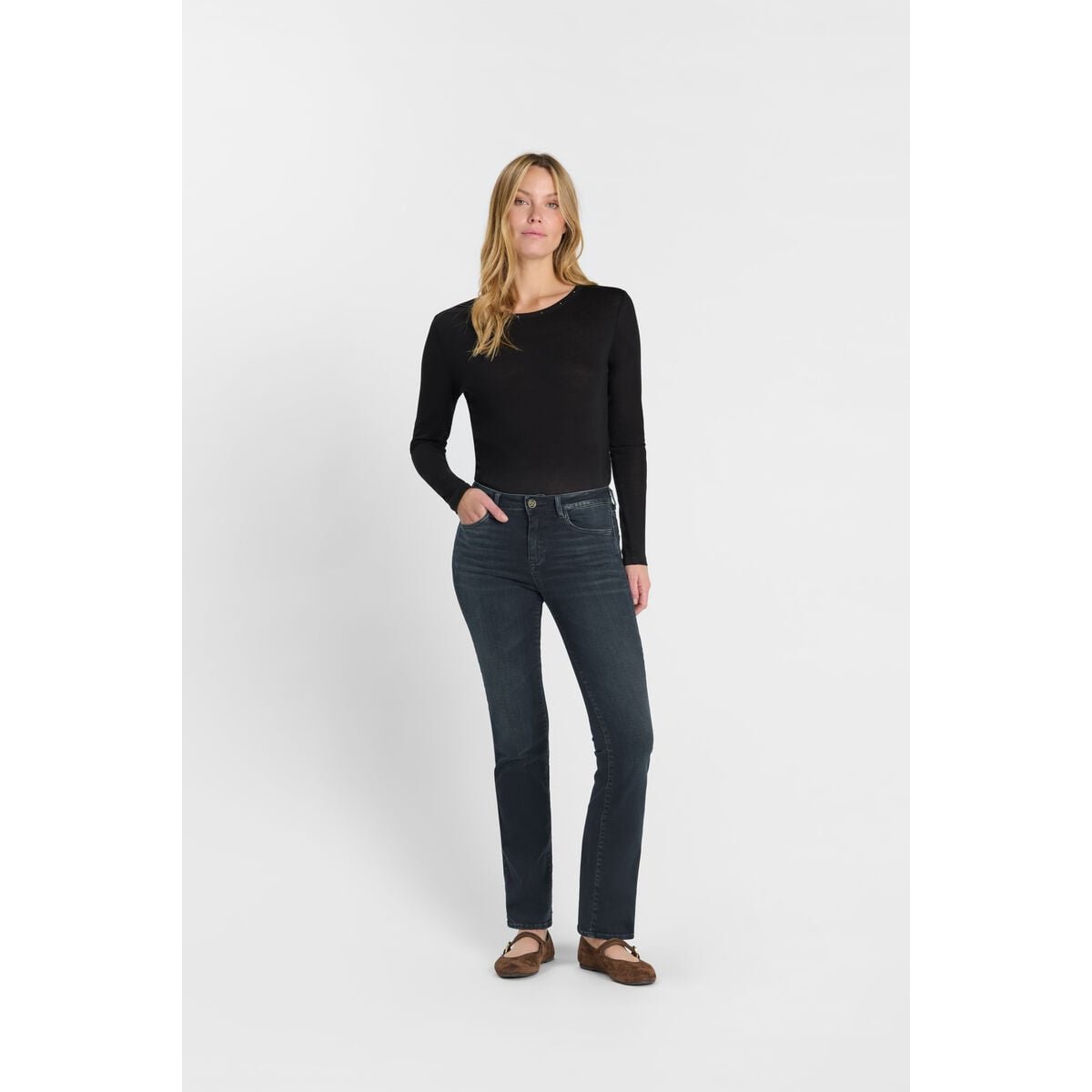 Jeans bootcut POWER bootcut, longueur 34 blue / black, LE TEMPS DES CERISES