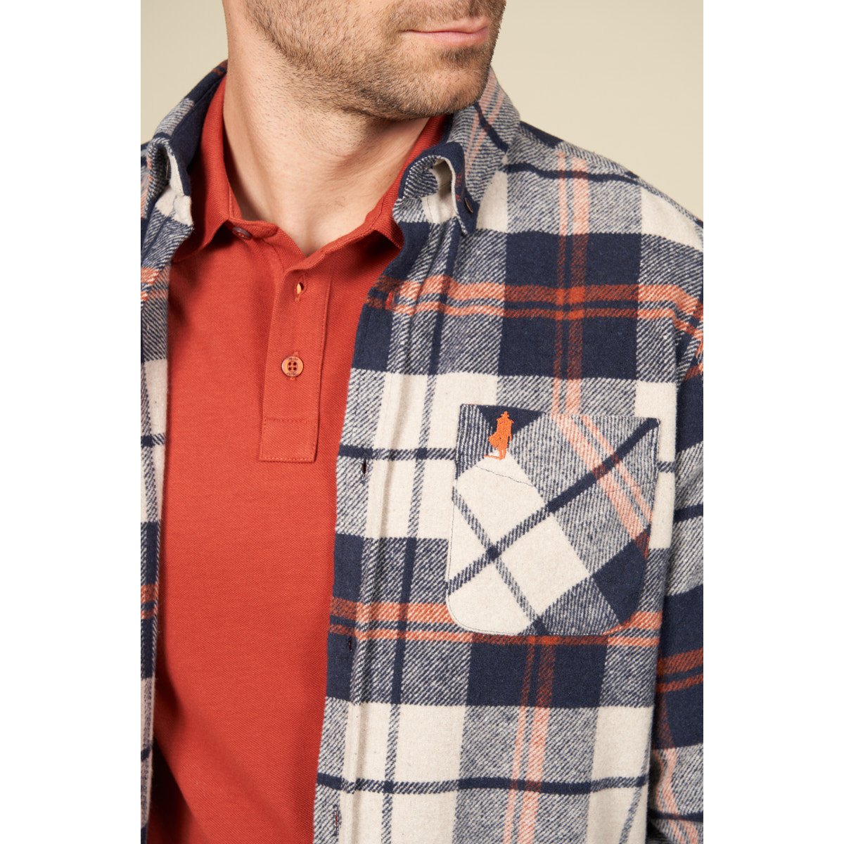 Chemise flanelle épaisse à carreaux bleu marine, MCS