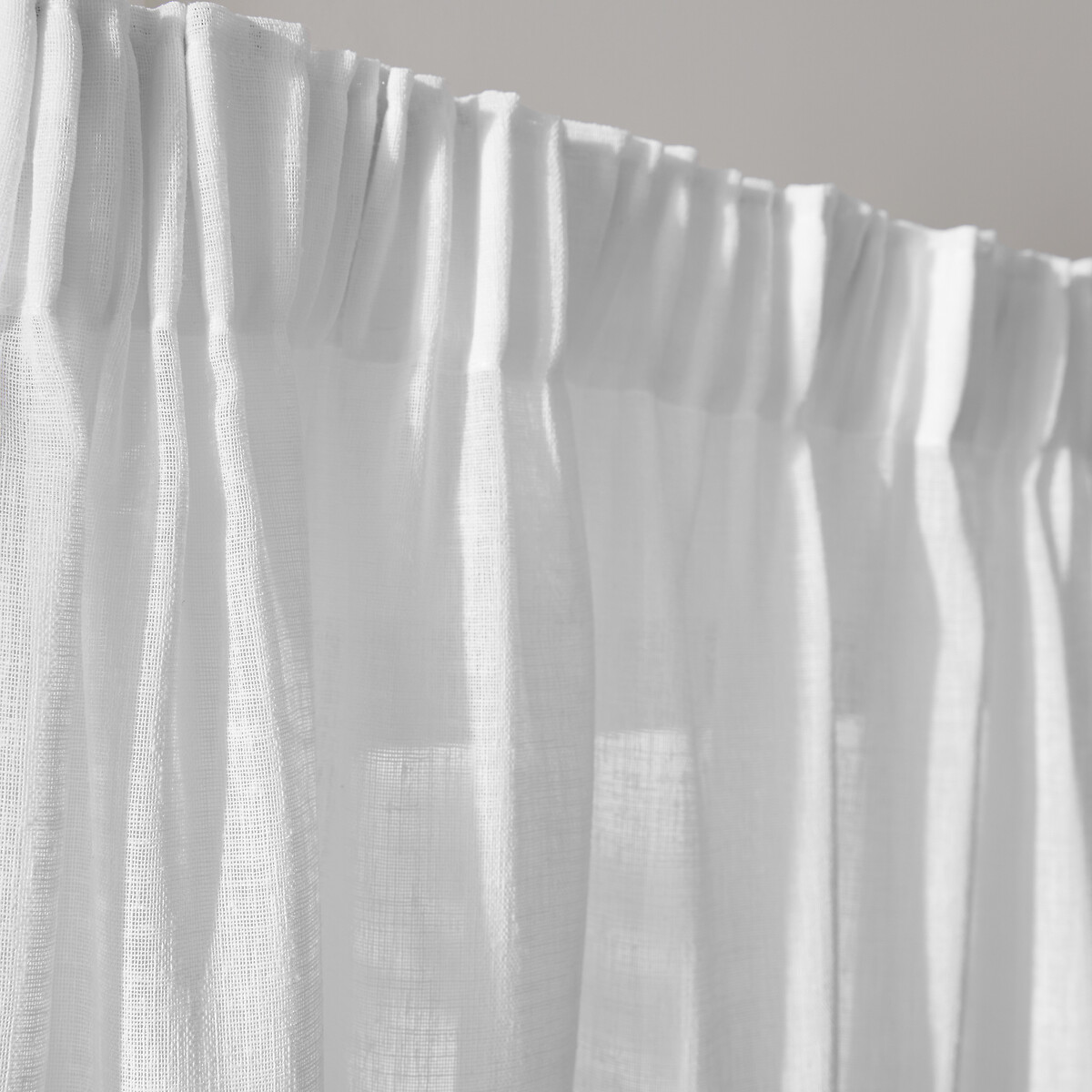 Cortina con galón fruncido y onda, Nyong blanco, LA REDOUTE INTERIEURS