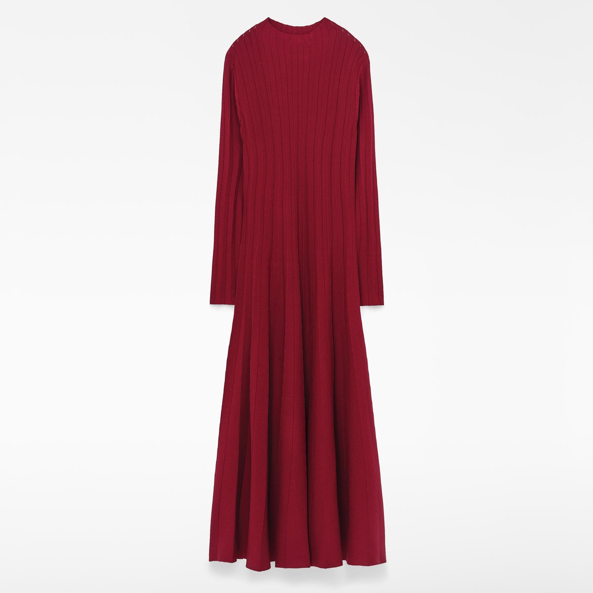 Robe à col Perkins et longueur midi rouge, ADOLFO DOMINGUEZ