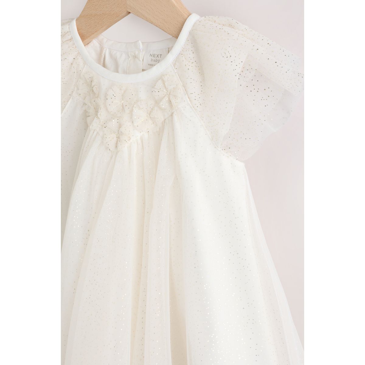 Robe bébé en tulle à volant scintillant maille blanche, NEXT