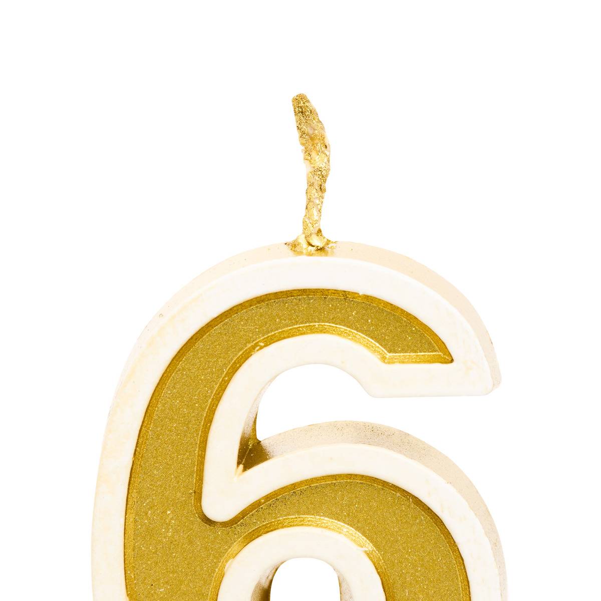Bougie d'anniversaire Numéro 6 ANNIVERSAIRE doré, 5FIVE SIMPLY SMART