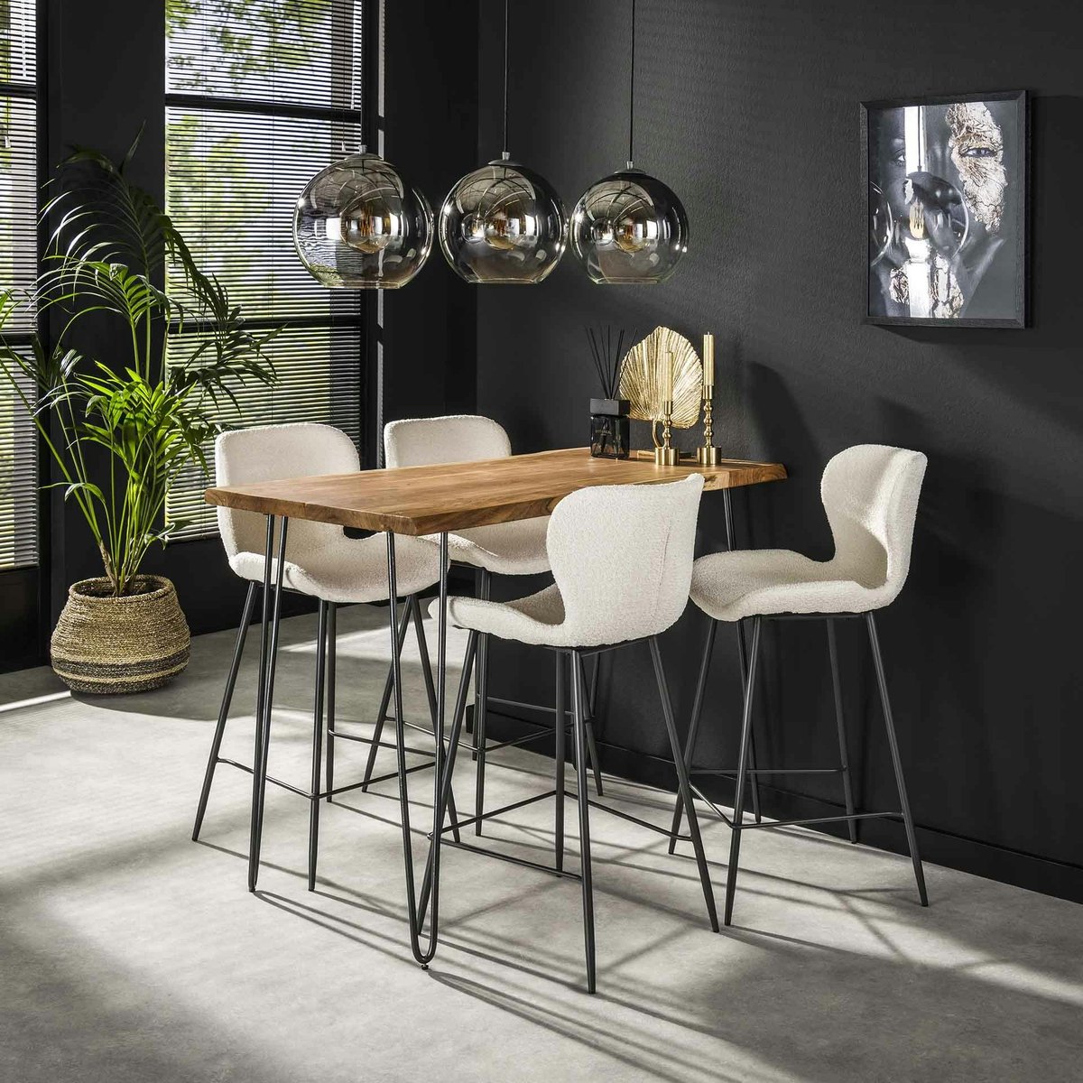 Table haute bois massif naturel 130 cm MELBOURNE bois naturel, PIER IMPORT