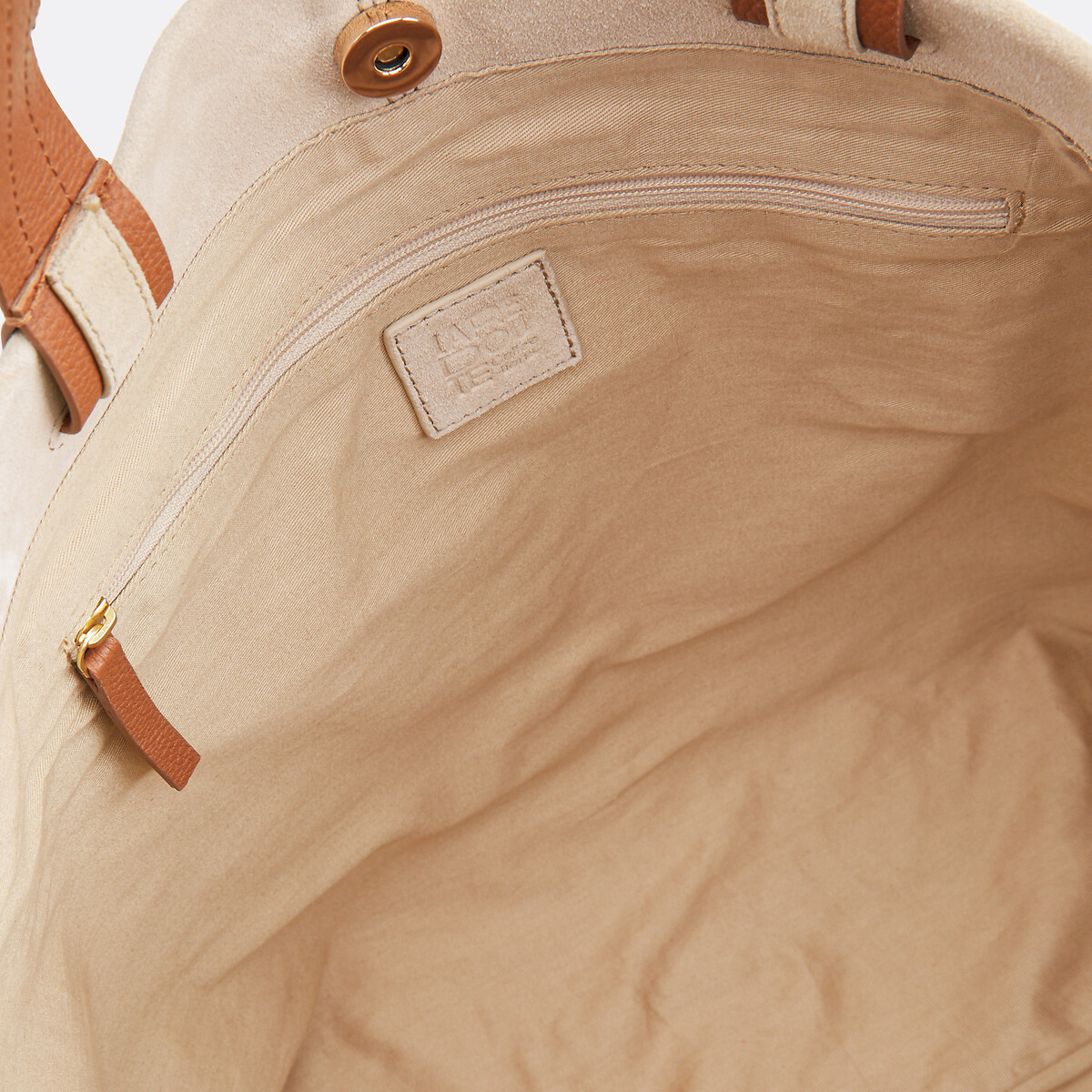 Tote Bag in Soft Leather beige, LA REDOUTE COLLECTIONS