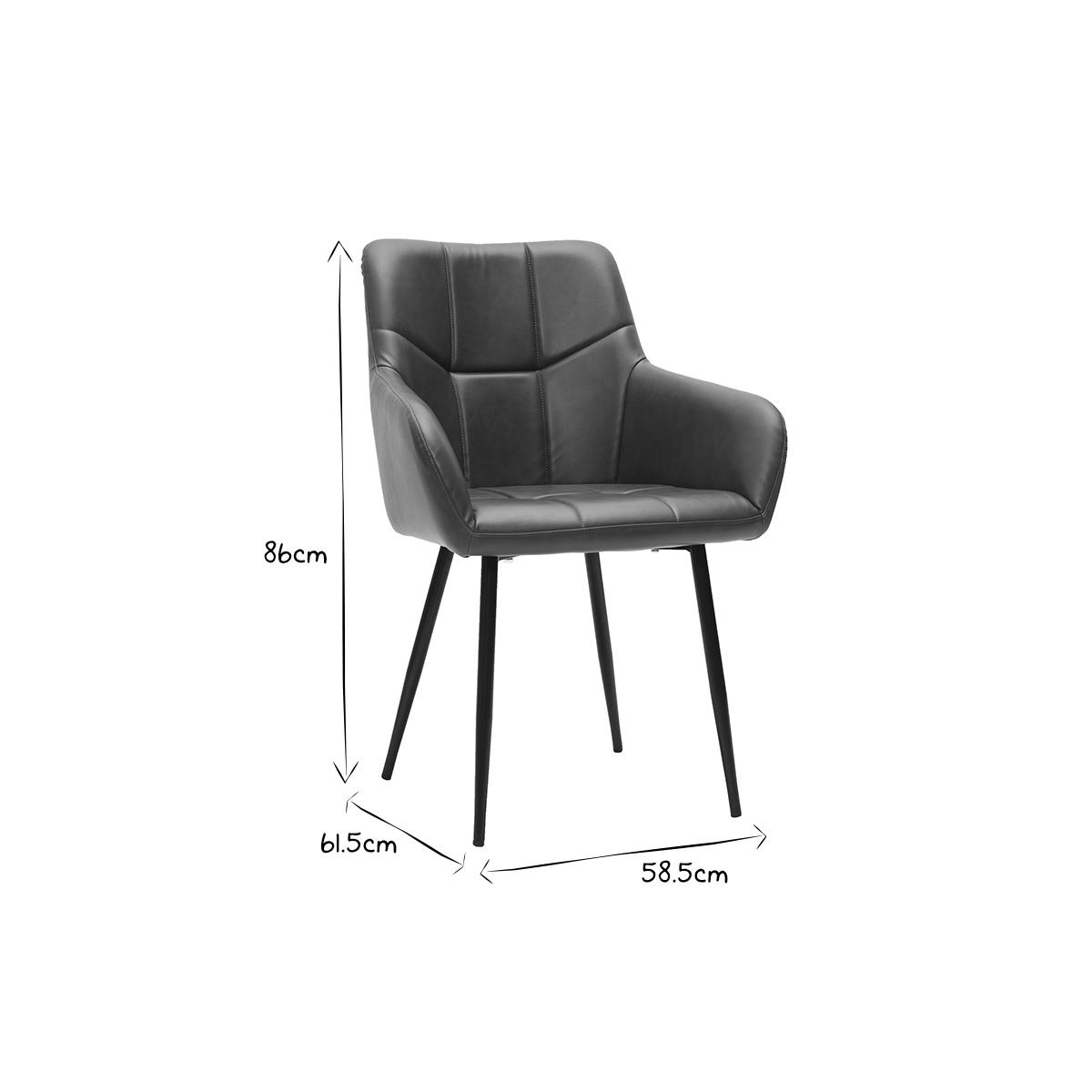 Chaises design matelassées (lot de 2) MONTERO marron, MILIBOO