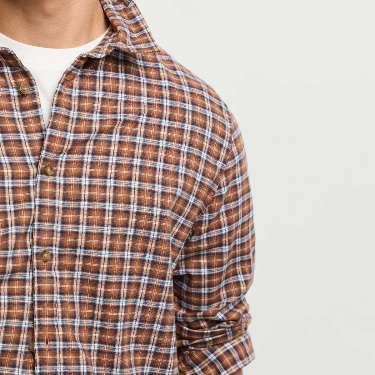 Chemise Coupe Regular À Carreaux orange rouille foncé, PEPE JEANS
