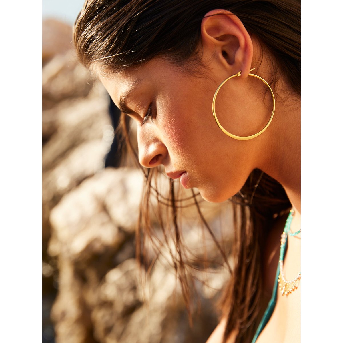 Boucles d'oreilles créoles petit modèle doré  giorgia doré, CAROLINE NAJMAN