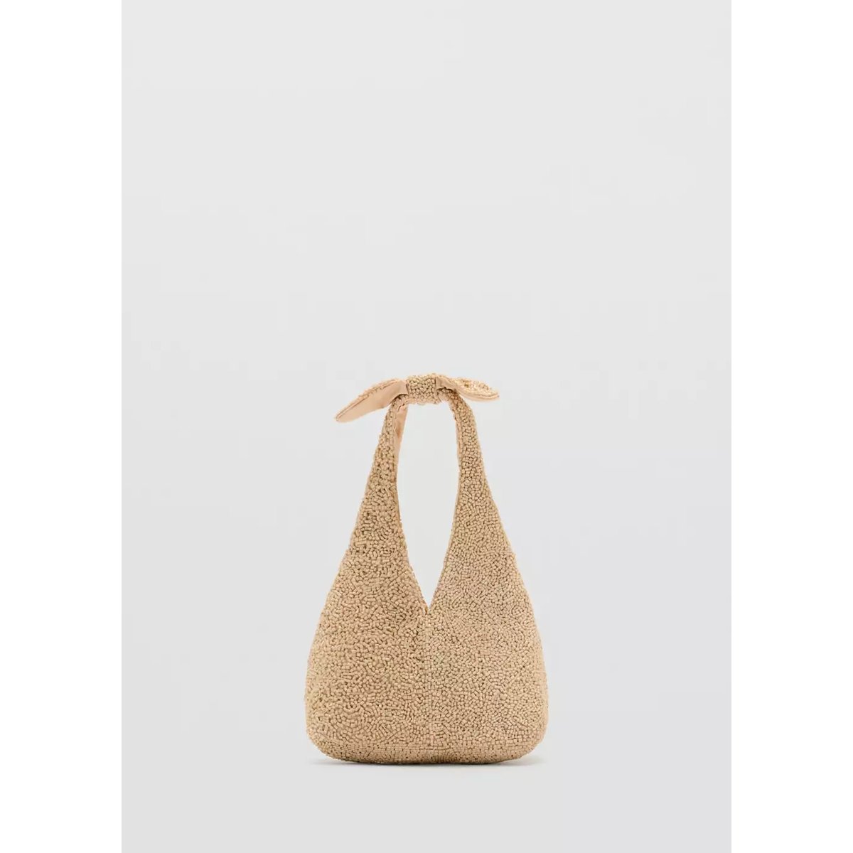 Sac à main orné de strass blanc cassé, MANGO