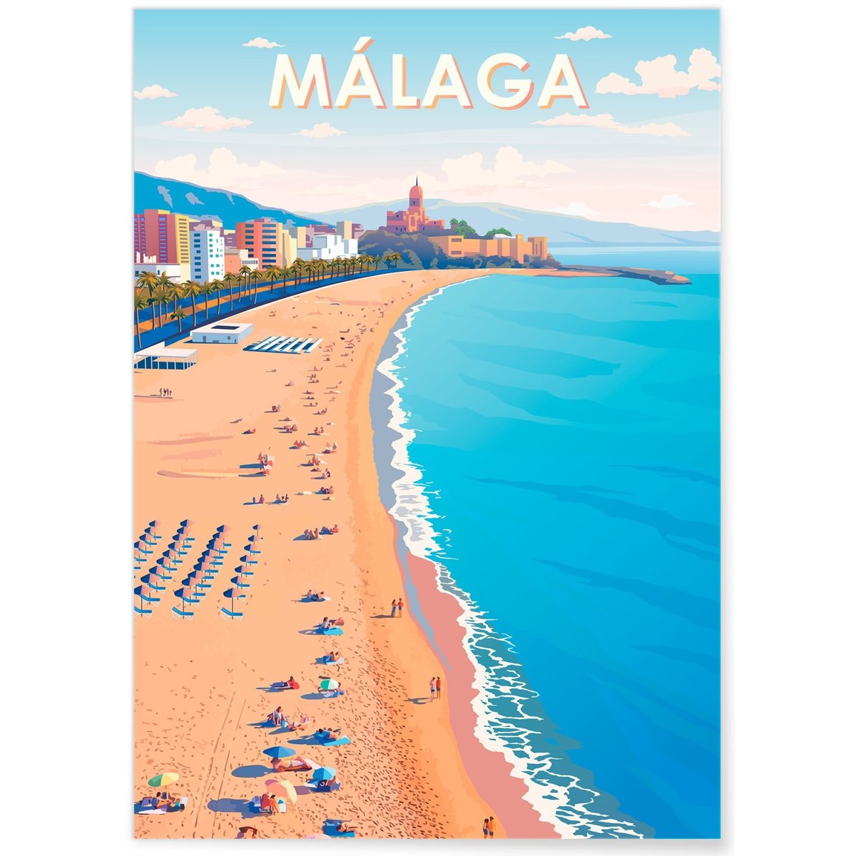 Affiche Málaga blanc, L'AFFICHERIE