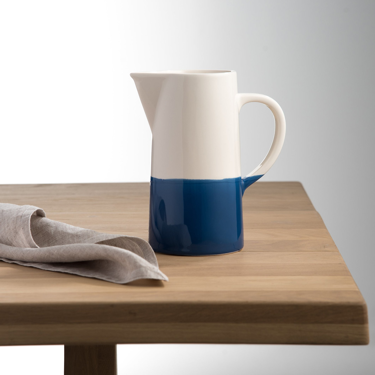 Carafe bicolore céramique, Zalato blanc + bleu indigo, LA REDOUTE INTERIEURS