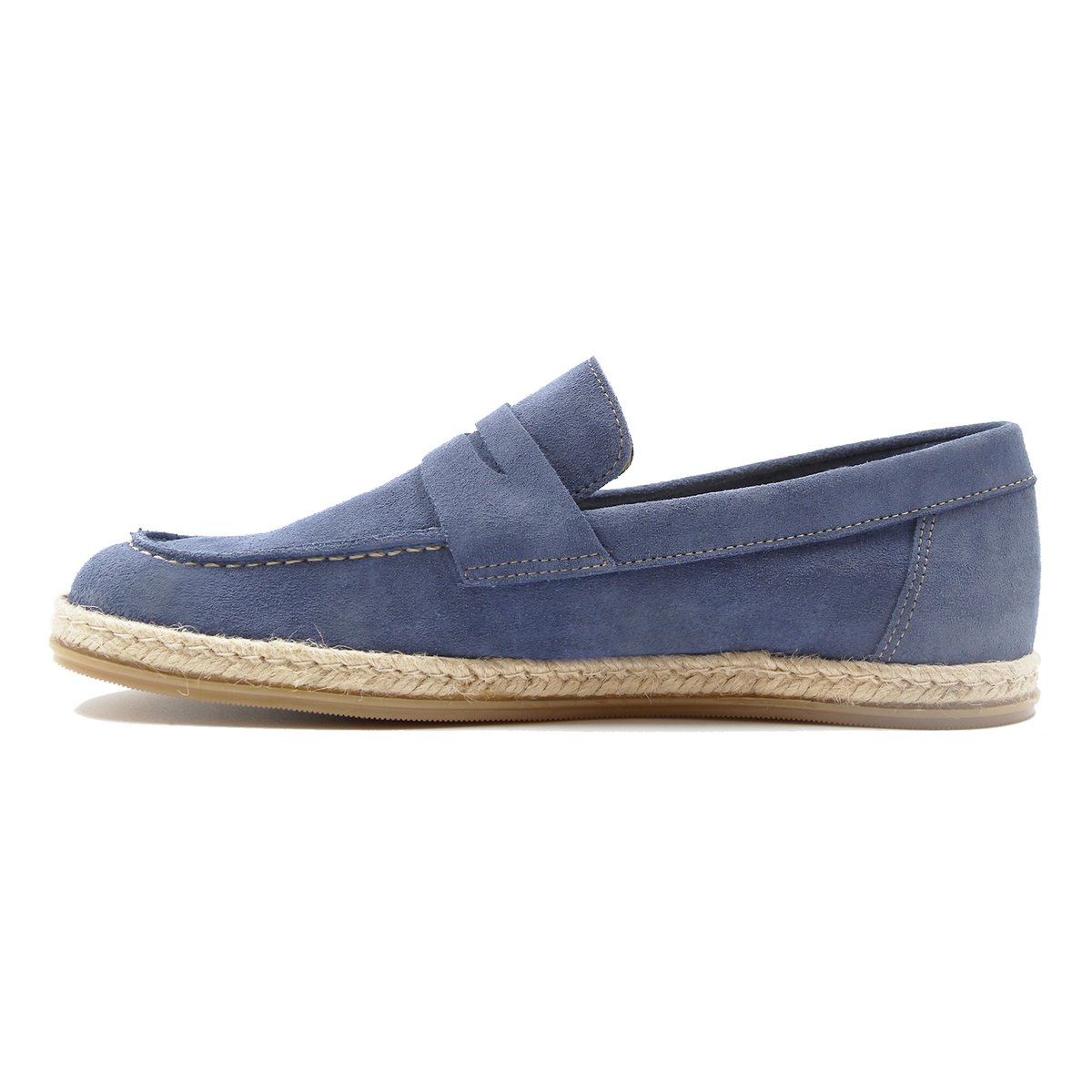 Mocassins espadrille cuir daim bleu, JULES & JENN