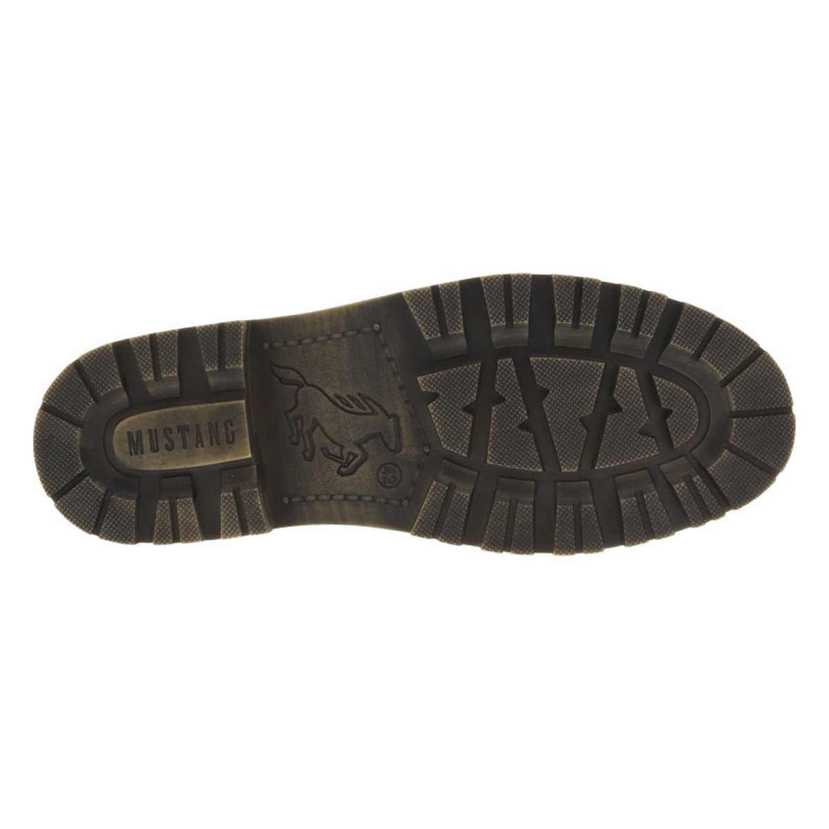 Bottines brunes à talon décroché bas avec une doublure en maille sherpa kaki, MUSTANG