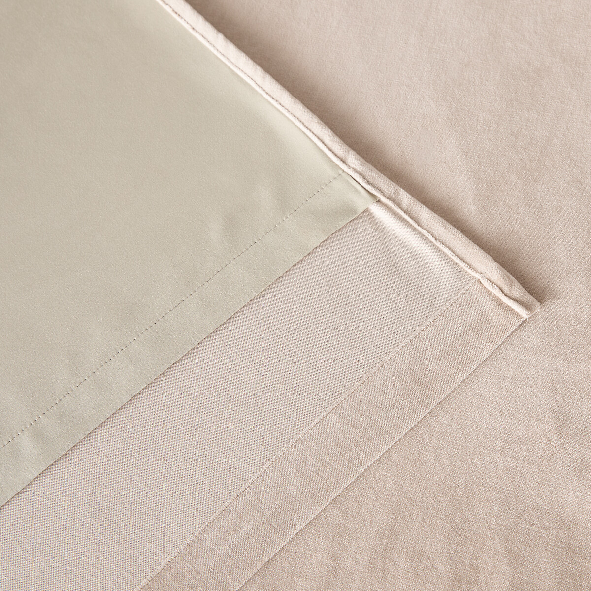 Rideau occultant, en velours, finition pattes cachées, VELVET beige, LA REDOUTE INTERIEURS