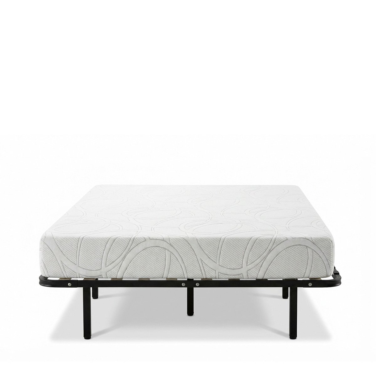 Ensemble Matelas Mémoire de forme EUPRAXIE avec Cadre à lattes blanc, OLYMPE LITERIE