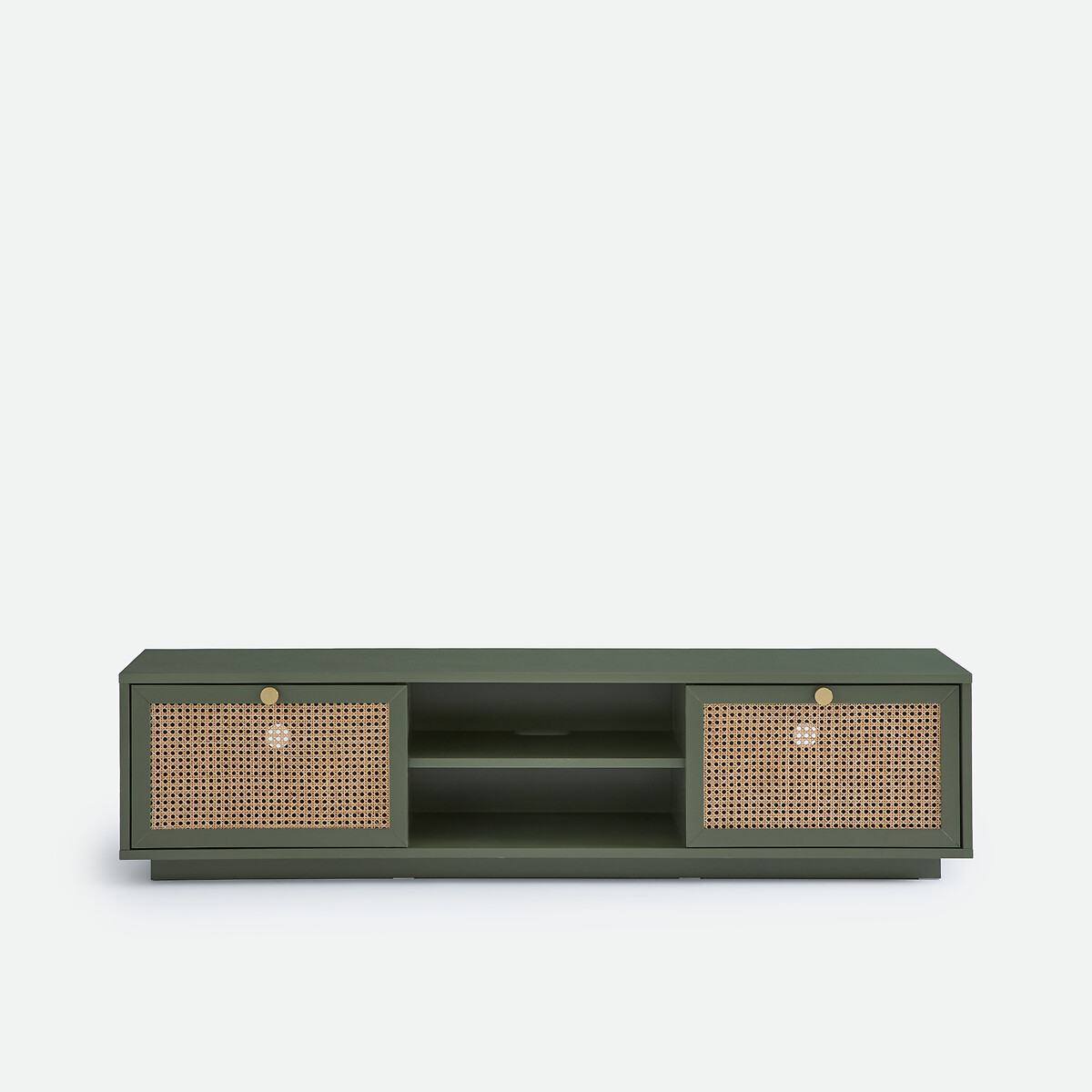 Meuble TV hifi 2 portes 2 niches, PAOLA kaki, LA REDOUTE INTERIEURS