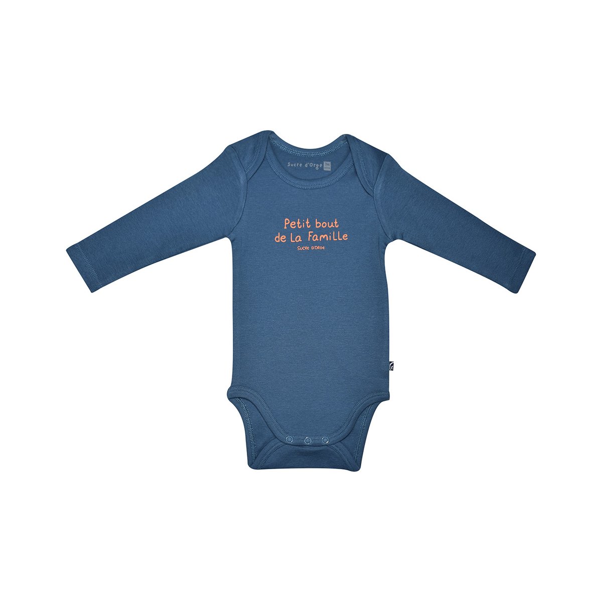Lot de 3 bodies josef manches longues bebe bleu, SUCRE D'ORGE