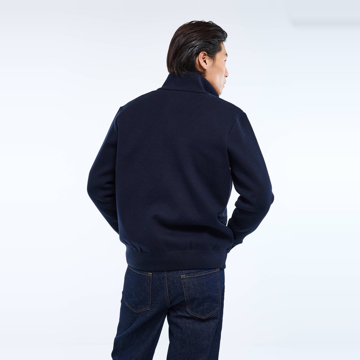 Gilet bi-matière contenant du coton marine, MONOPRIX