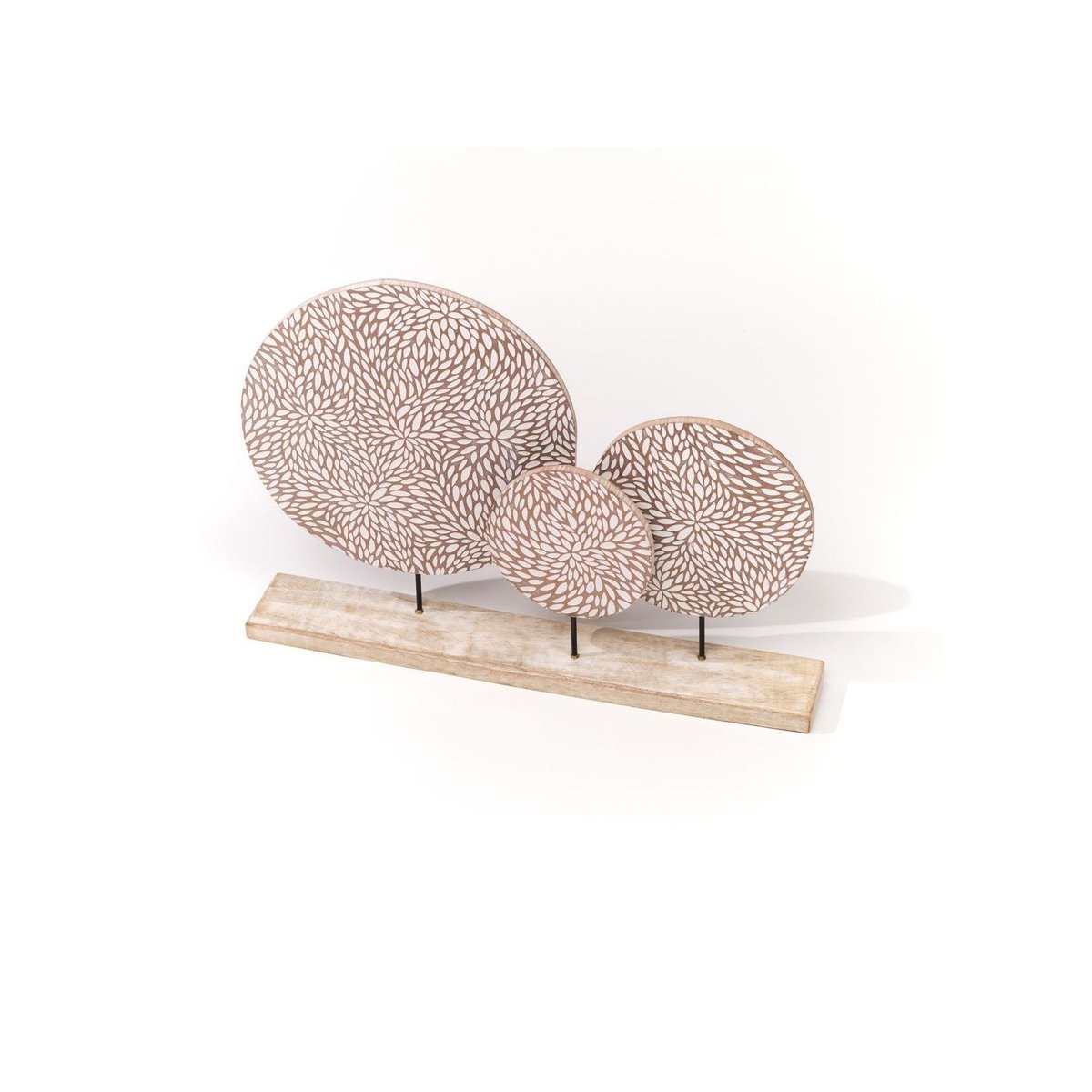 Déco à poser sur pied motif devant bois MANGO WOOD beige, FACTORY