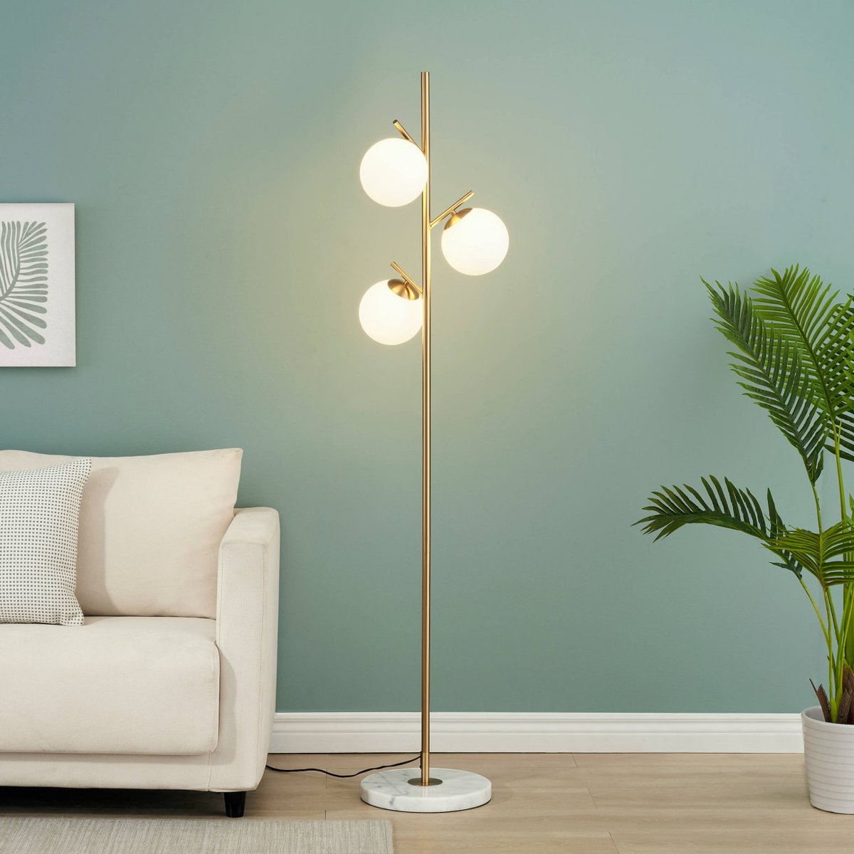 Lampadaire ultra glamour - ESTRELA doré / laiton, KOSILUM