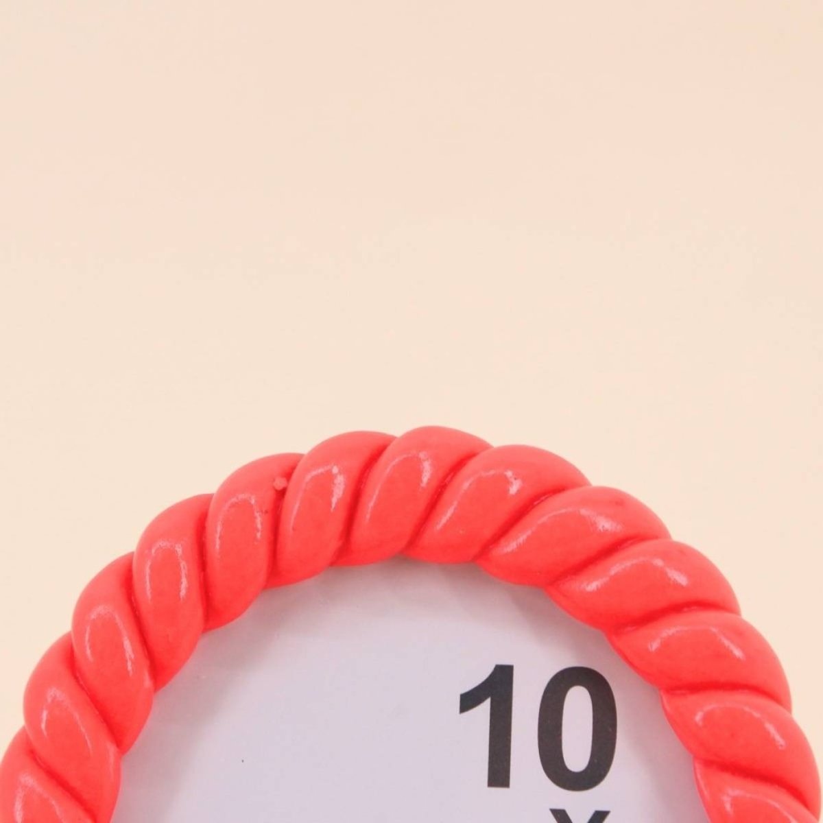 Cadre photo rond torsadé 13,5cm rose, ORNAMI