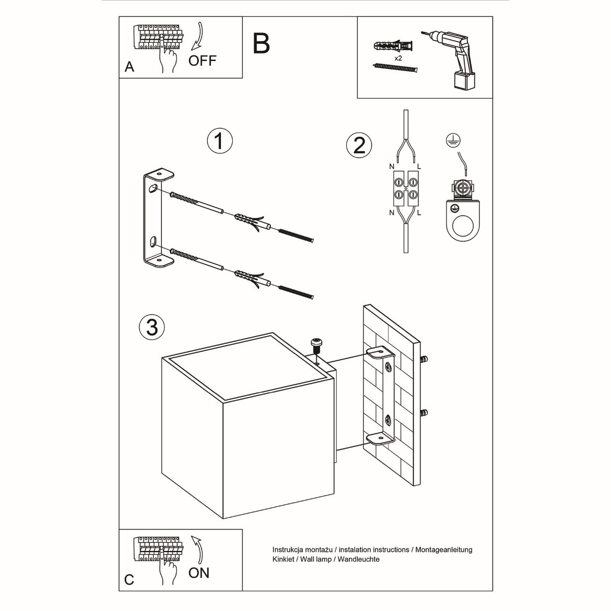 Applique Aluminium Blanc G9 1 Quad blanc, EDEN
