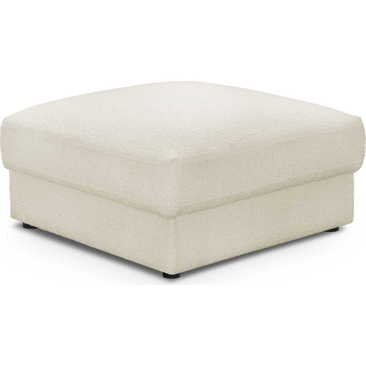 Pouf en tissu bouclette - ROBIN ecru, HOMIFAB