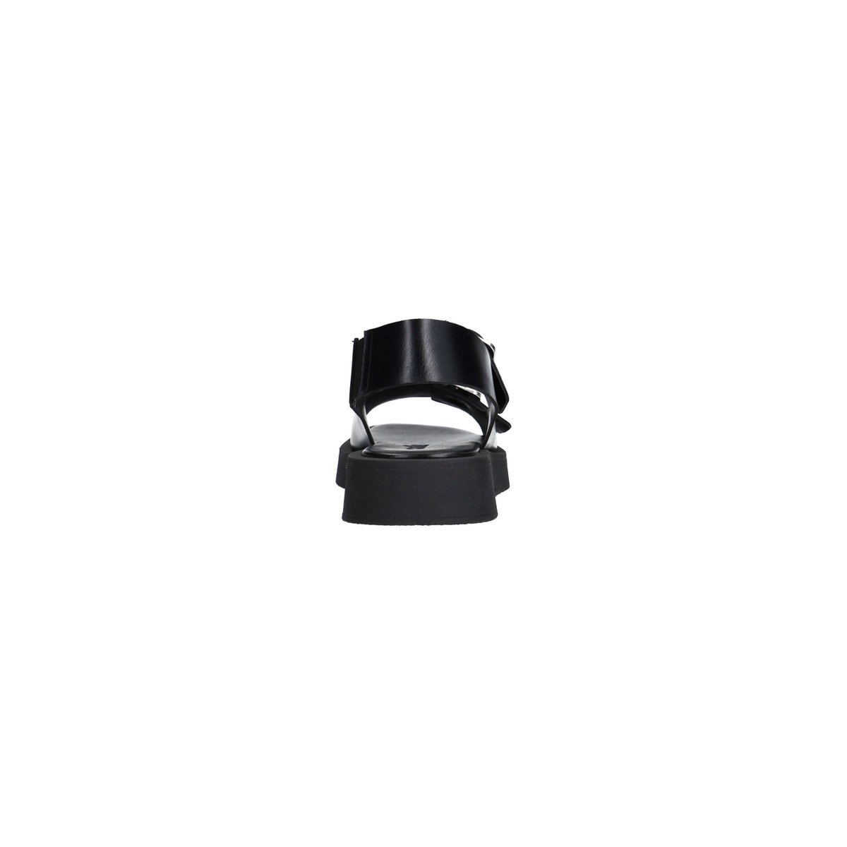 Sandales plateforme en cuir avec boucles noir, SACHA