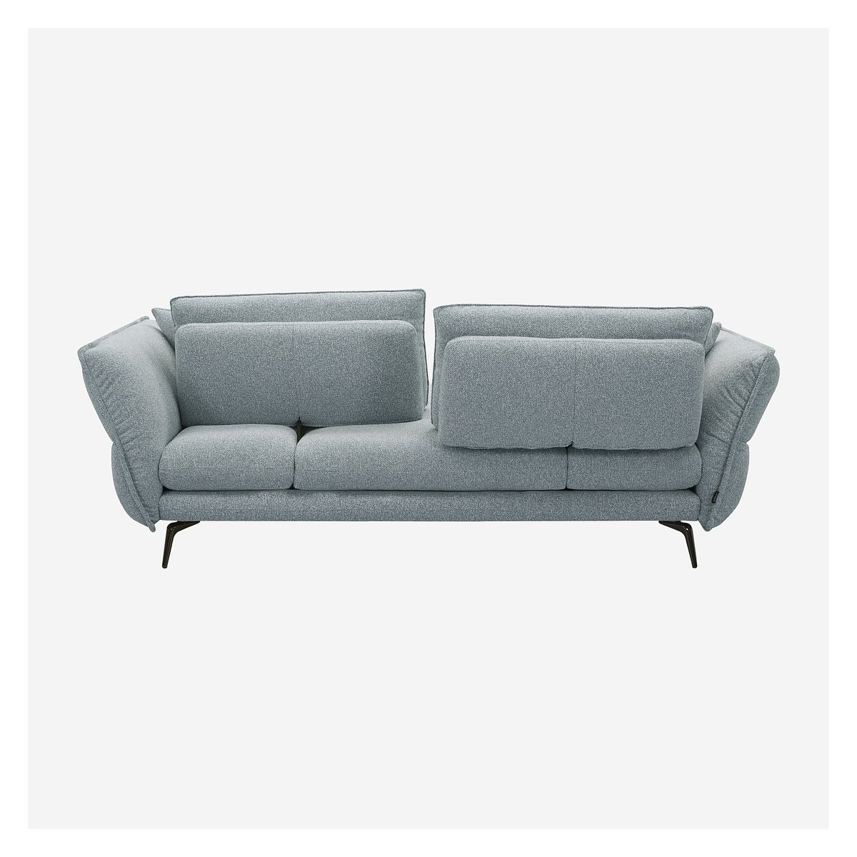 Canapé en tissu texturé avec dossier avance-recule VILOBI bleu, HABITAT