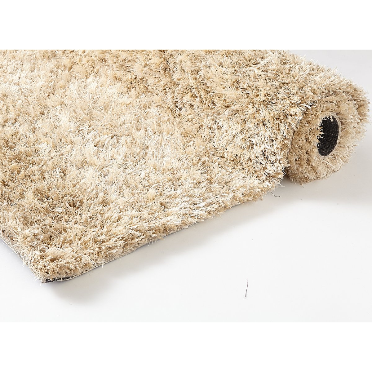 Tapis shaggy fait main motif uni MALAIDORY écru, UN AMOUR DE TAPIS