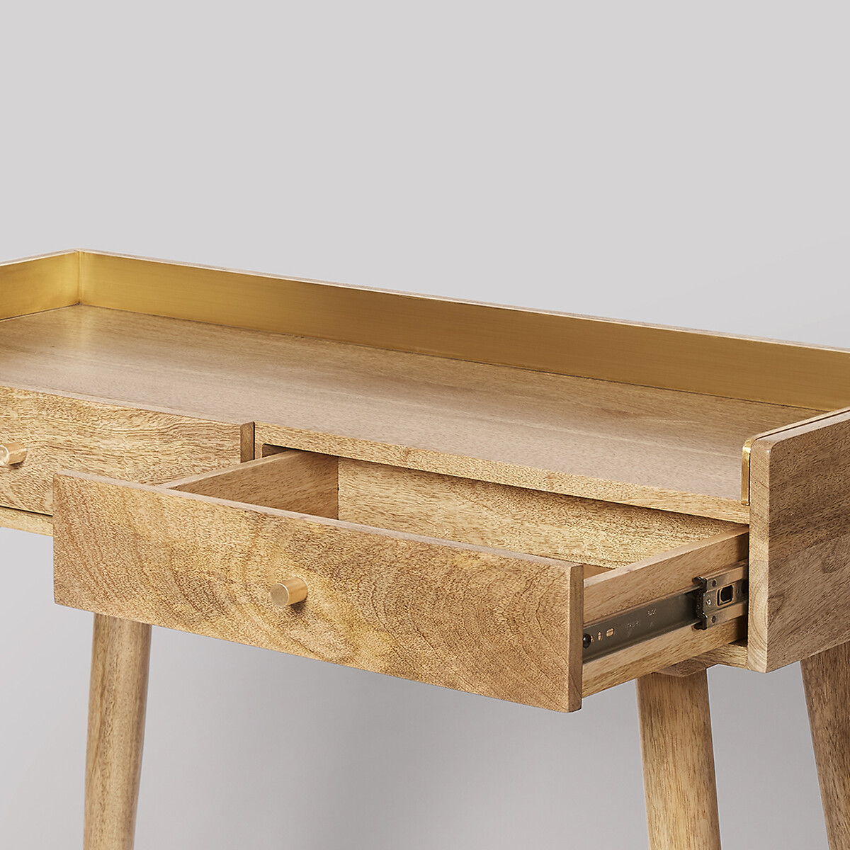 Fresco Mango Wood 2 Drawer Console Table light wood, SWOON