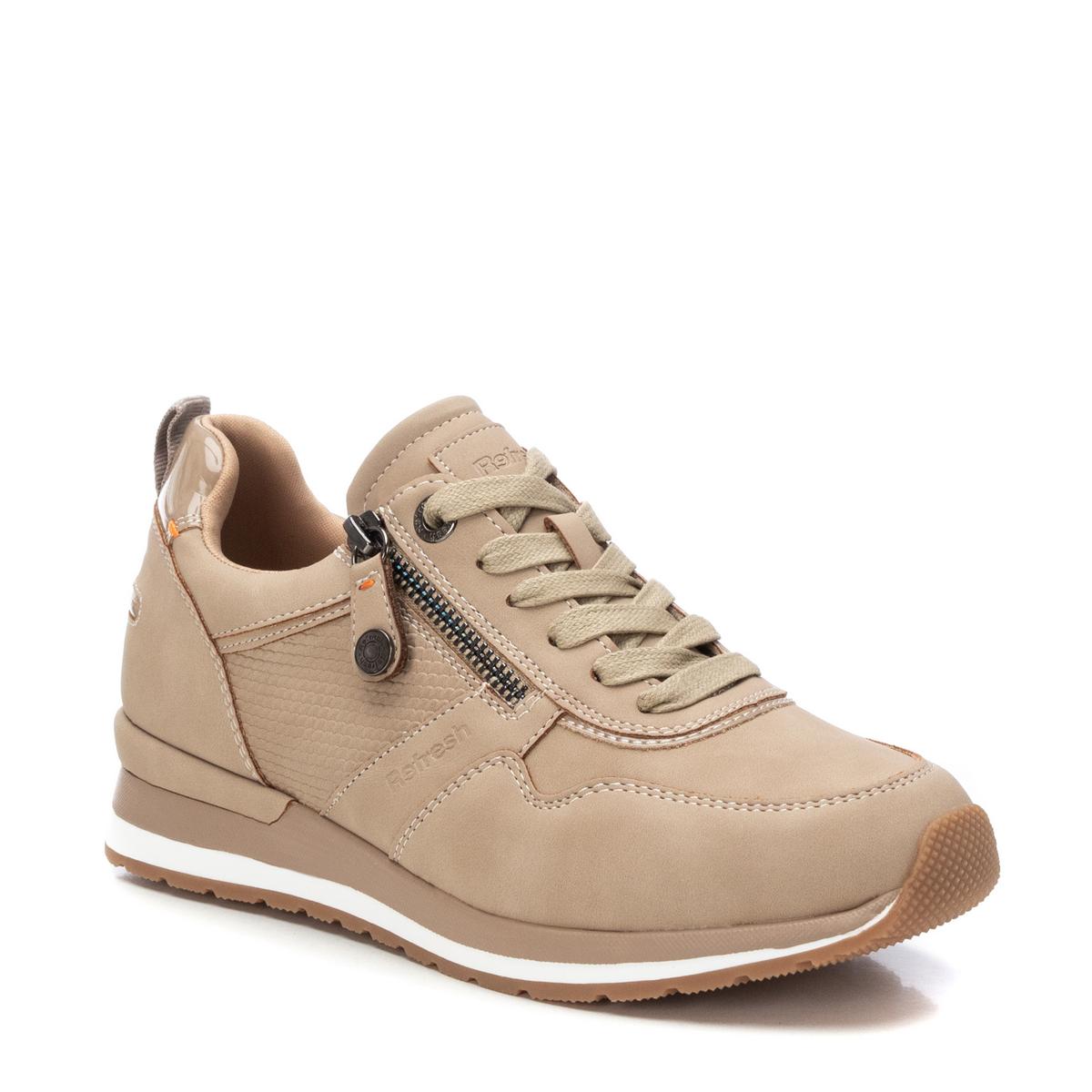 Baskets Plaine Décontractée Fermeture éclair beige, REFRESH