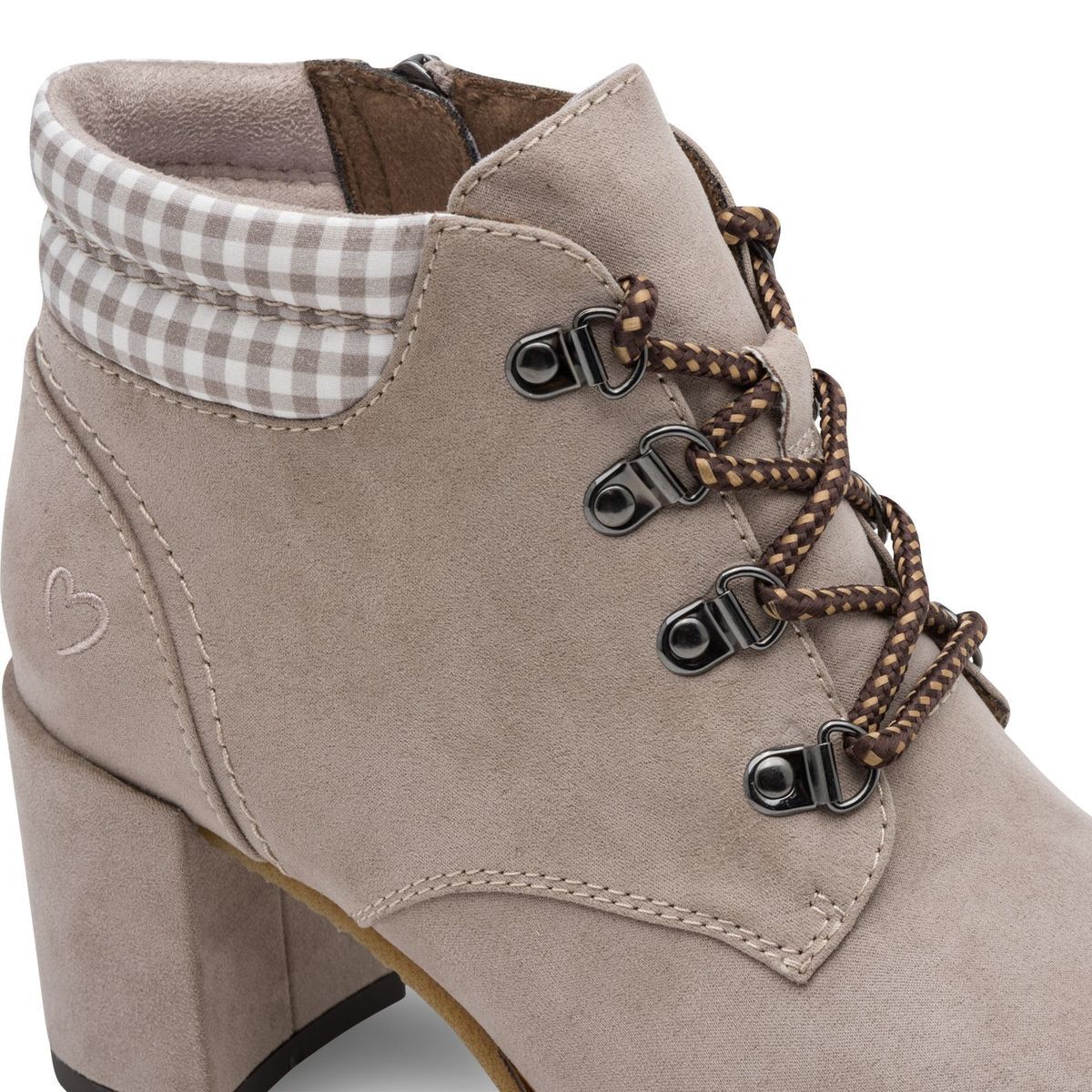 Bottine talon bloc marron taupe combiné, MARCO TOZZI