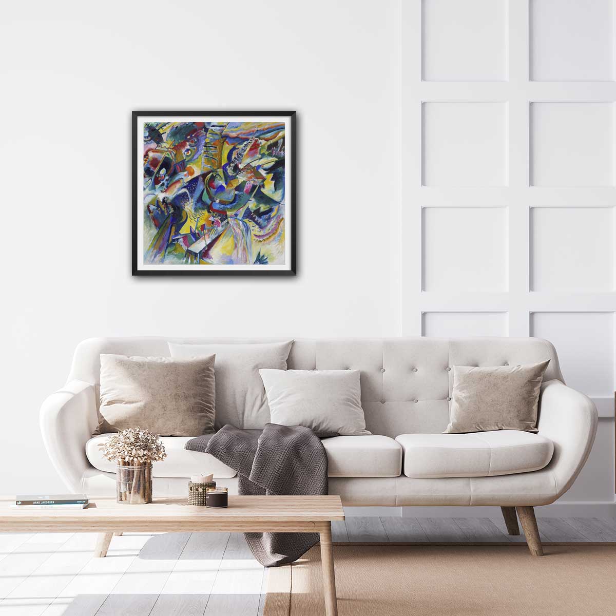 Poster Improvisation Klamm - Wassily Kandinsky affiche + cadre en bois - noir, HEXOA