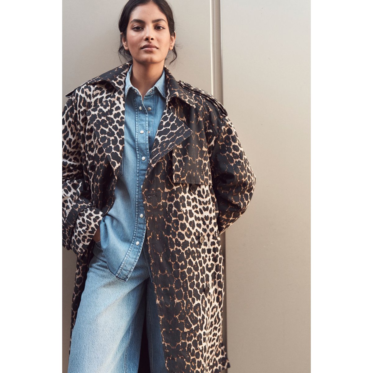 Manteau imprimé avec ceinture imprimé animal, NEXT