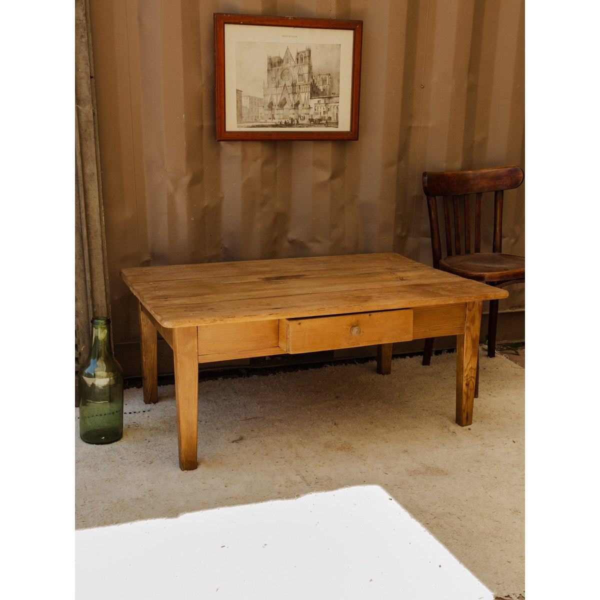 Table basse en bois Léonie N°1059 - Bon état bois clair, DEBONGOUT
