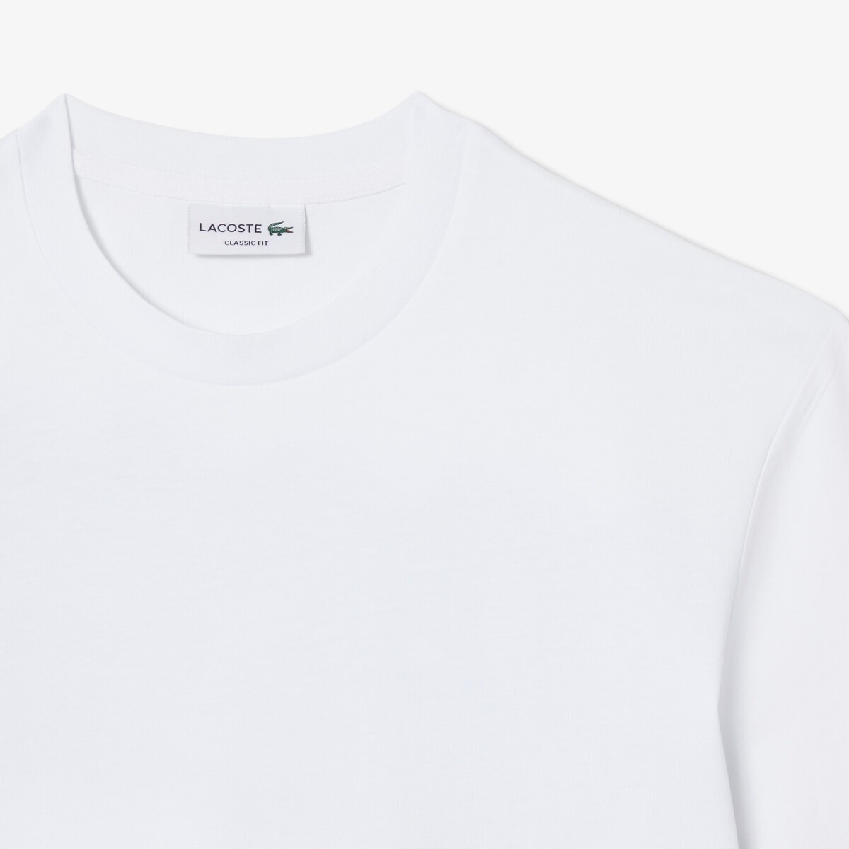 T-shirt classic fit en coton imprimé blanc, LACOSTE