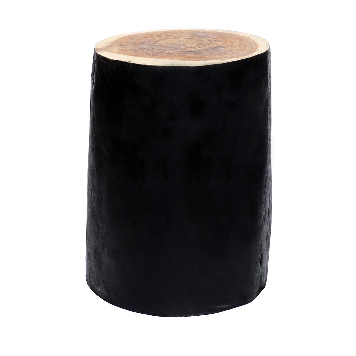 Tabouret teck TRIBE noir beige, BAZAR BIZAR