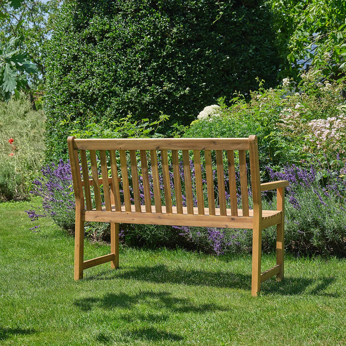 Banc de jardin en acacia massif 120 cm MILOS naturel, BERAH GETAH