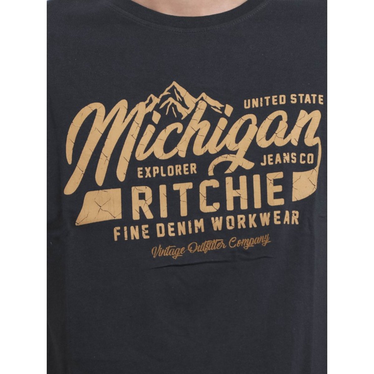 T-shirt Col Rond Pur Coton Joultix bleu marine, RITCHIE
