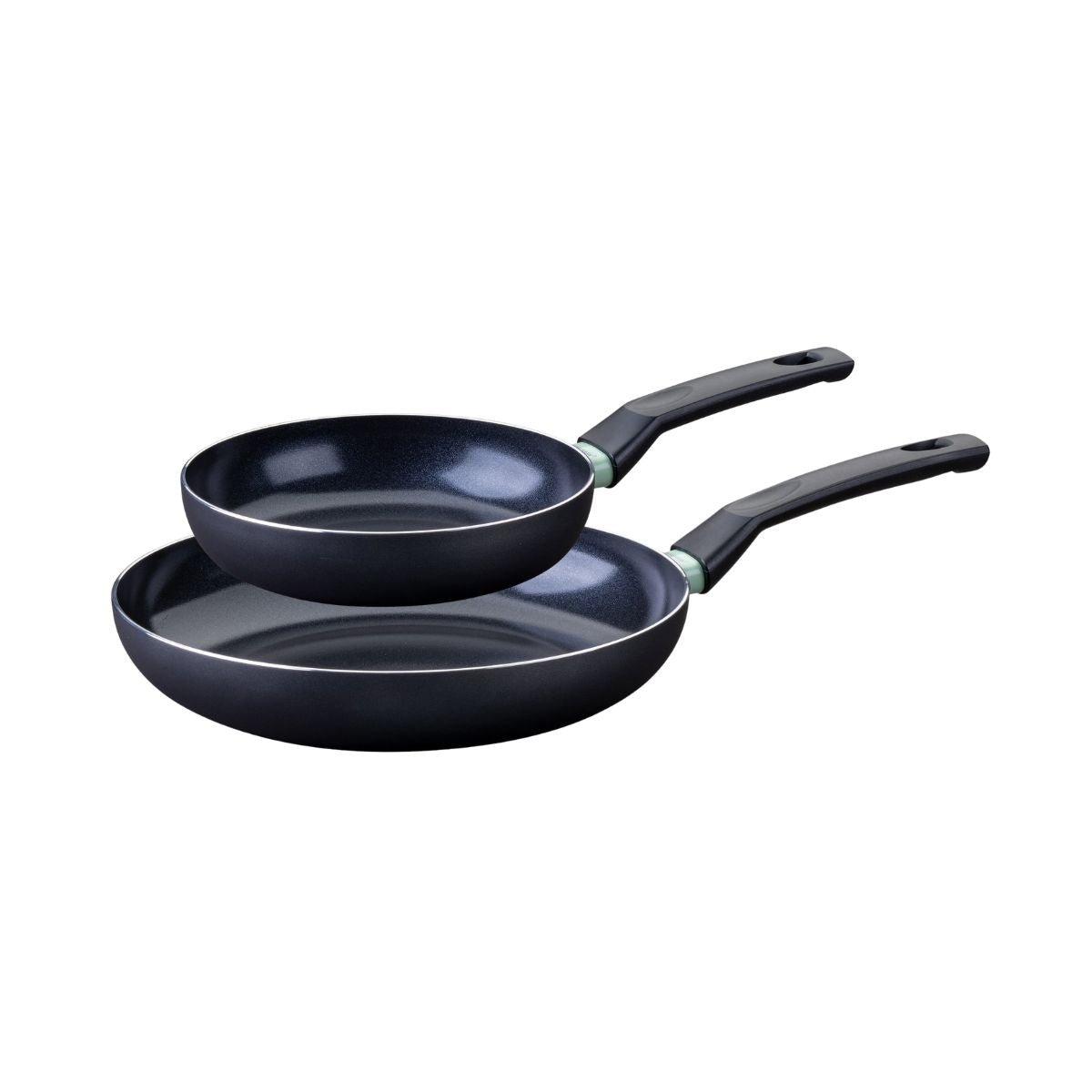 Set de 2 poêles antiadhésives céramique 20 et 28 cm BRANDAO noir|vert, FACKELMANN
