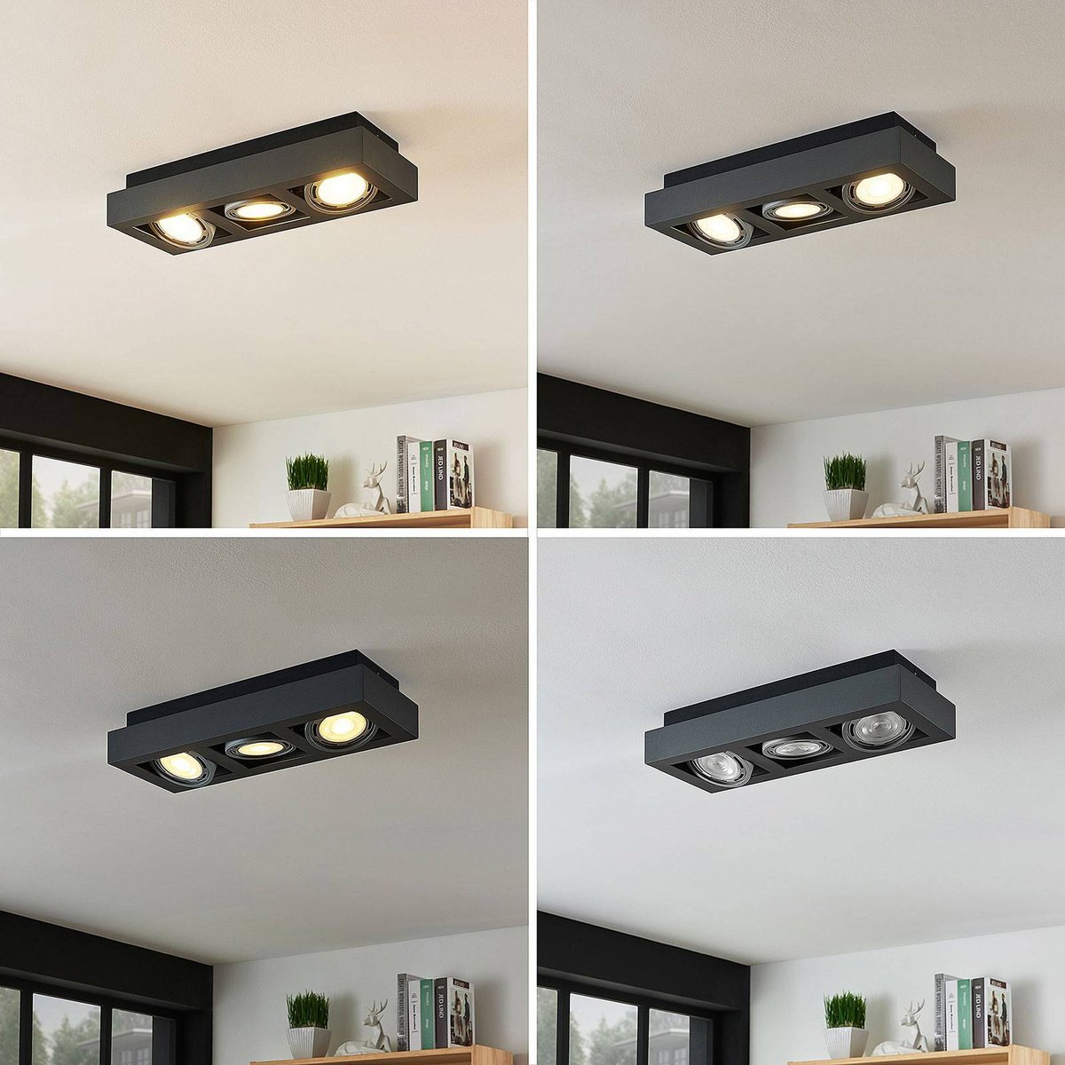 Plafonnier en aluminium moderne, Ronka gris foncé, ARCCHIO
