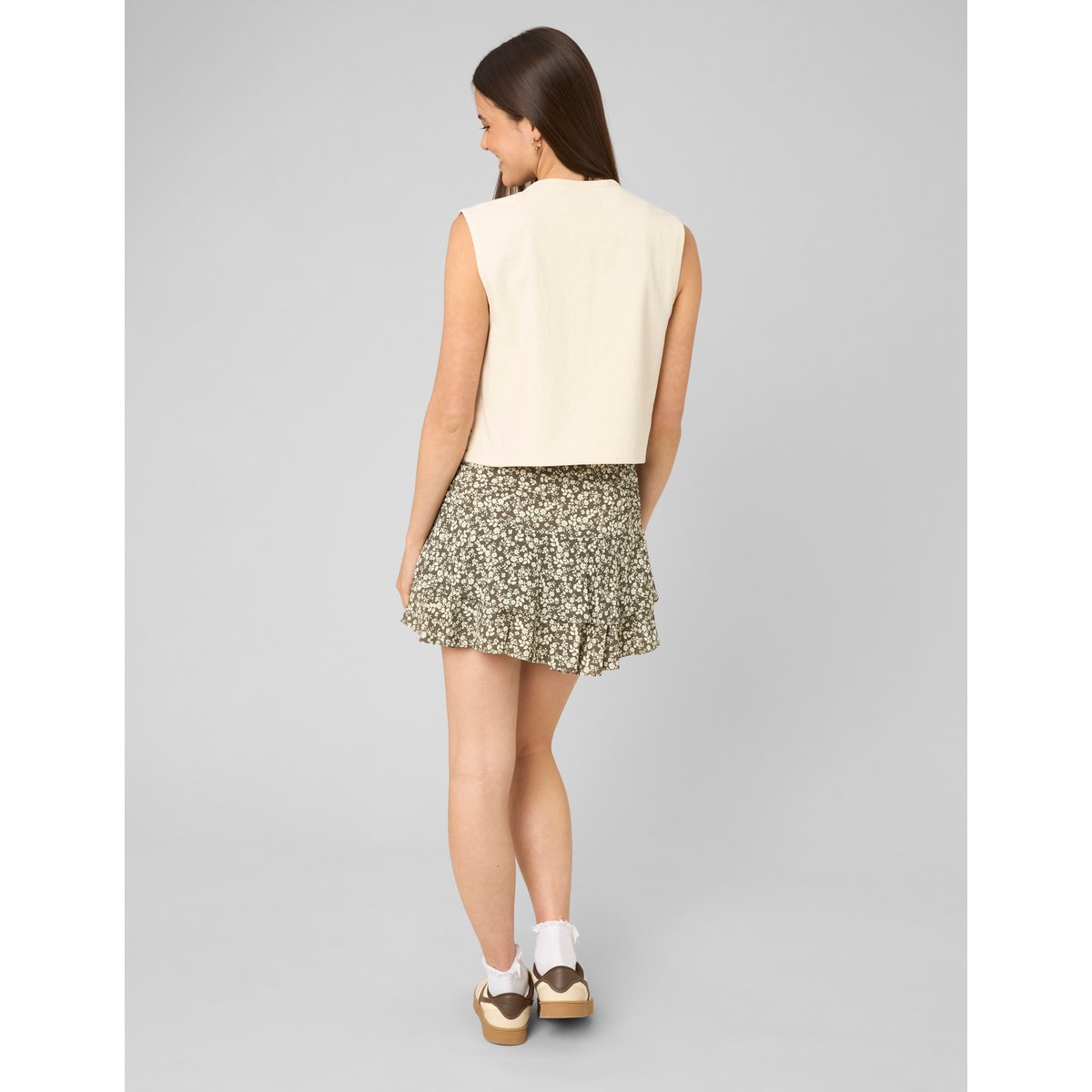 Gilet sans manches brodé naturel, BZB