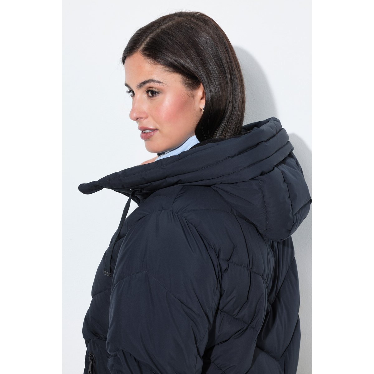 Veste matelassée longue HYPRAR, capuche noir, ULLA POPKEN