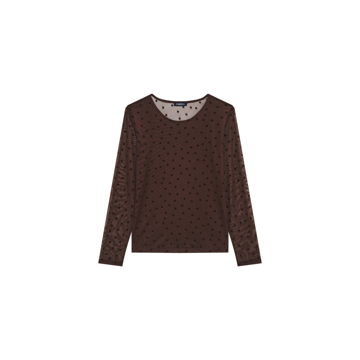 T-shirt ajusté col rond TCECILE marron foncé, CAROLL