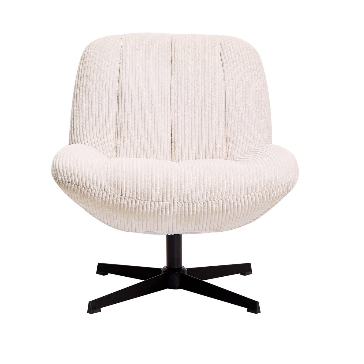 Fauteuil de salon pivotant, velours côtelé, NAMSOS beige, NORDLYS