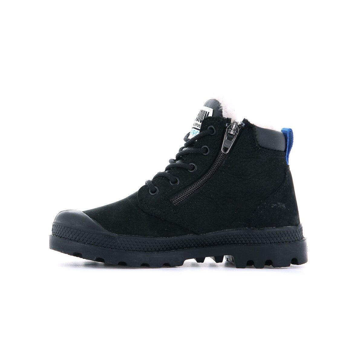 Kids Pampa Hi Cuff Waterproof Faux Fur Lined Ankle Boots black, PALLADIUM